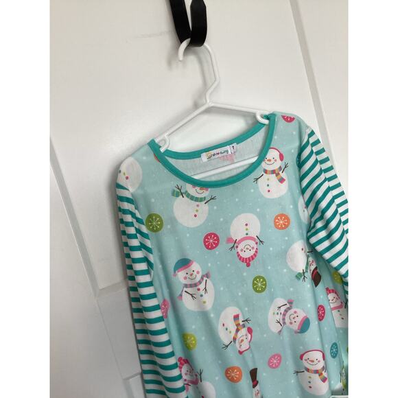 Unsh Ne Swing Girls Christmas Cheer Front Pocket Stripe A-Line Dress Green 7 - Picture 2 of 9